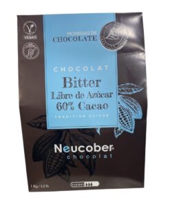 CHOCOLATE  BITTER 60% CACAO LIBRE DE AZUCAR 1 KG NEUCOBER