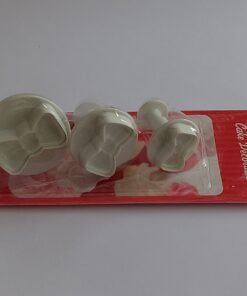 SET CORTADOR FONDANT 3 PIEZAS DISEÑO MOÑO MINNIE