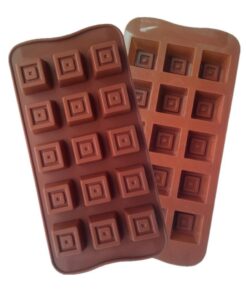 MOLDE SILICONA PARA CHOCOLATE DISEÑO CUADRADITOS