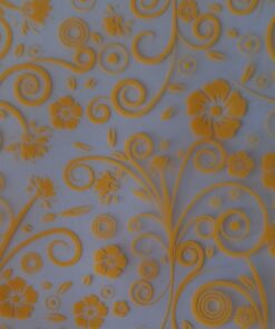 LÁMINA CHOCOTRANSFER  MA BAKER, DISEÑO JARDIN DE FLORES AMARILLAS