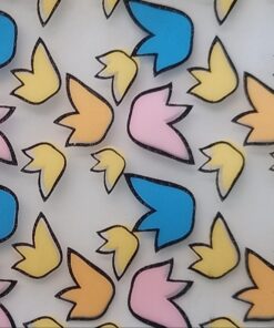 LÁMINA CHOCOTRANSFER  MA BAKER, DISEÑO FLORES DE COLORES