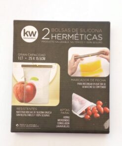 BOLSA SILICONA CIERRE HERMÉTICO 1000 ML 2 UNIDADES