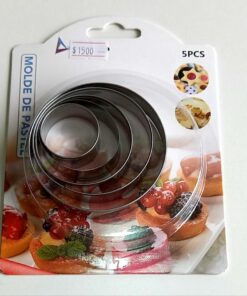 CORTADOR MASAS Y/O GALLETAS CIRCULOS 5 PIEZAS