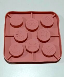 MOLDE  SILICONA PARA PALETAS DISEÑO CARITAS (EMOJIS)