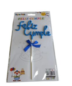 TOPPER FELIZ CUMPLE AZUL