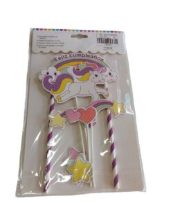 TOPPER DECORACIÓN TORTA DISEÑO UNICORNIO