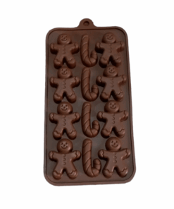 MOLDE CHOCOLATES NAVIDAD DISEÑO BASTÓN Y JENGIBRE