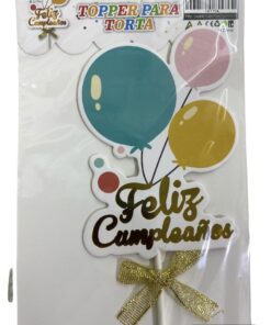 TOPPER GLOBOS FELIZ CUMPLEAÑOS