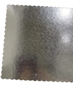 BASE CUADRADA 25 CM PLATEADA