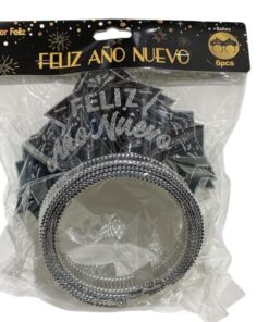 CINTILLO FELIZ AÑO NUEVO PLATEADO