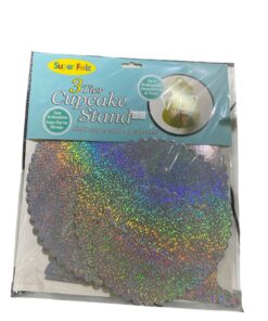 EXHIBIDOR CUPCAKE PLATEADO TORNASOL