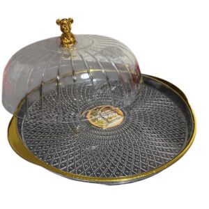 BANDEJA TORTERA 26 CM ACRILICA CON TAPA
