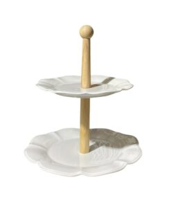 EXHIBIDOR LOZA Y MADERA 2 PISOS