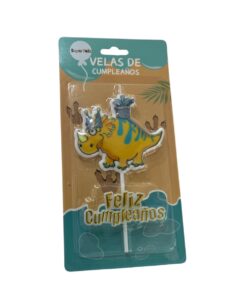 VELA CUMPLEAÑOS DINOSAURIO 13,5CM