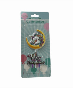 VELA CUMPLEAÑOS LUNA CON UNICORNIO