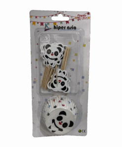 SET CAPSULA + TOPPERS DISEÑO OSO PANDA