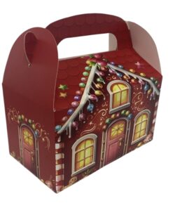 CAJA CARTON CASITA NAVIDAD