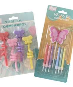 PACK 10 VELAS MARIPOSAS COLOR PASTEL